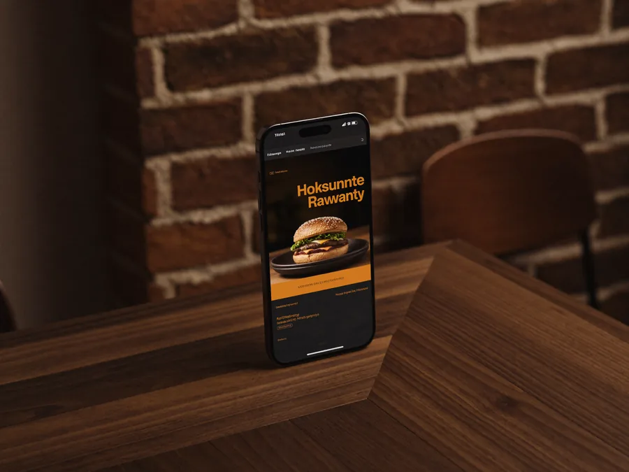 Site do 39th Street Burger aberto no celular